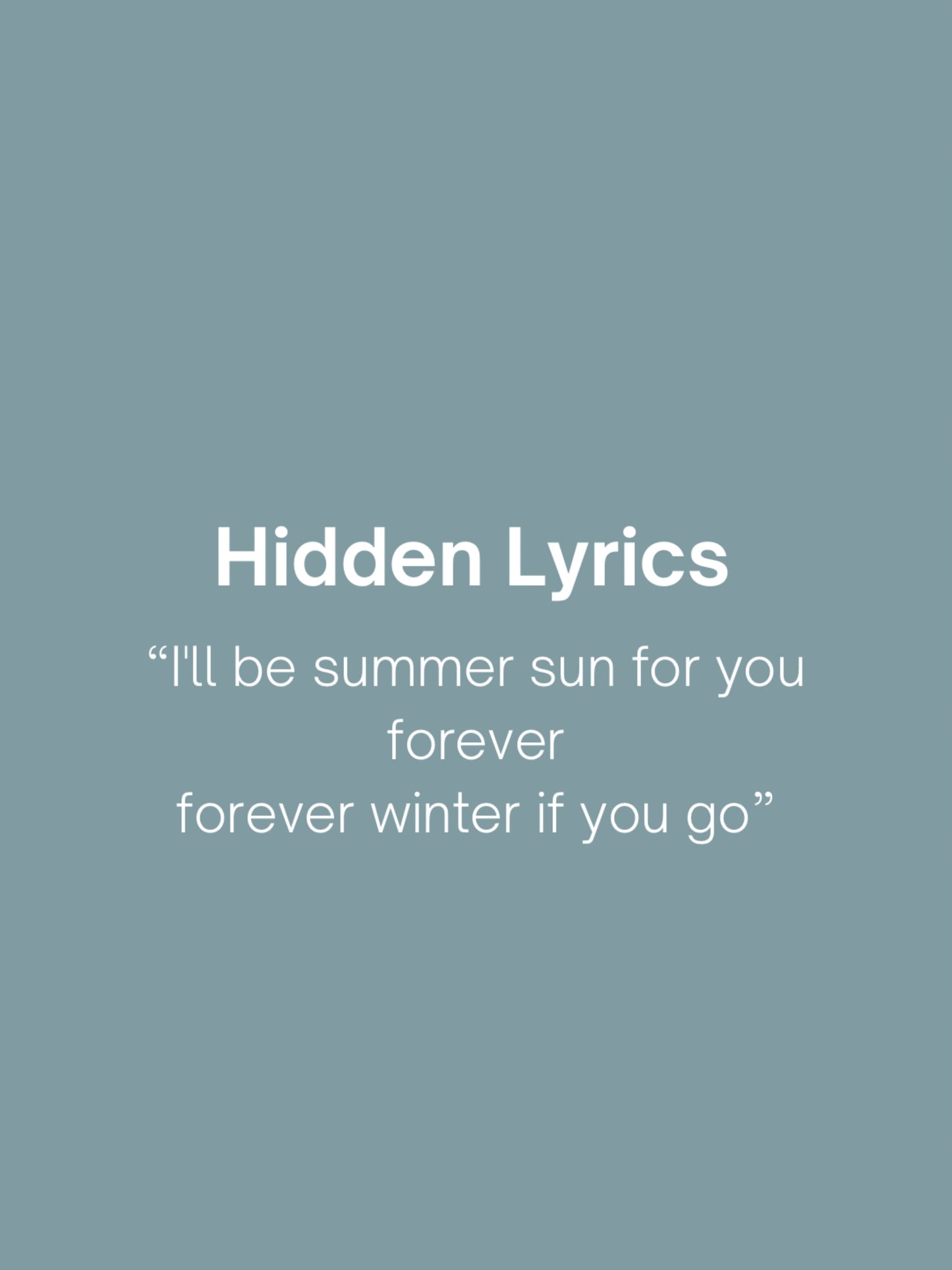 Forever Winter - Taylor Swift